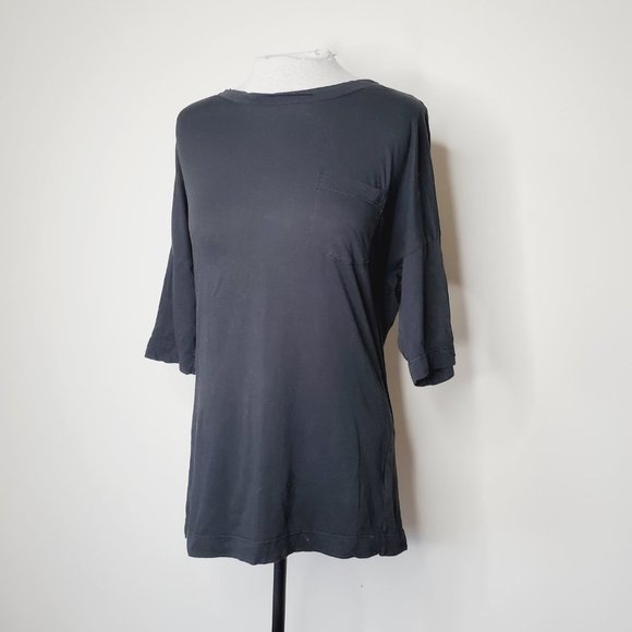 JAMES PERSE 100% Pima Cotton Black Slub T-shirt SMALL size 1 - Picture 1 of 11